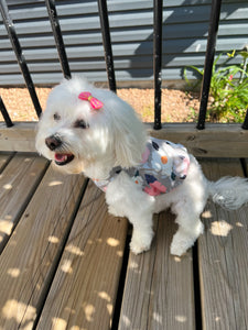 Sweet Floral Pup Shirt with Bowknot
