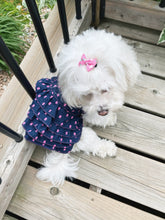 Load image into Gallery viewer, Ruffled Pink Skulls Denim Dress