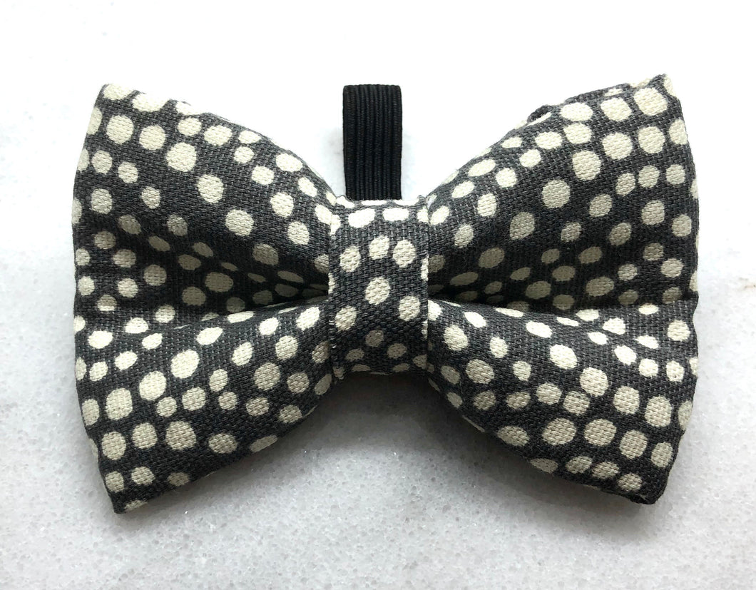 Charcoal with White Polka Dots