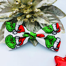 Load image into Gallery viewer, Mr. Green One Hair Bow (White)