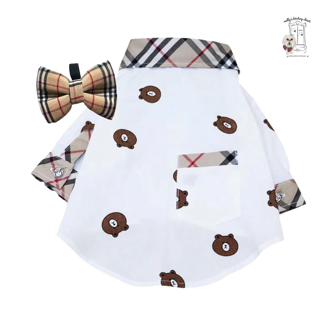 Furberry Teddy Bear Shirt & Matching Bow Tie