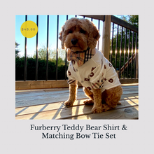 Load image into Gallery viewer, Furberry Teddy Bear Shirt &amp; Matching Bow Tie